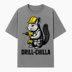 Charming Drill-Chilla Squirrel Graphic Tee | Funny Construction Worker Rodent Design | Cool Animal Pun Apparel - T-shirt 1757918432956.jpg
