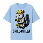 Charming Drill-Chilla Squirrel Graphic Tee | Funny Construction Worker Rodent Design | Cool Animal Pun Apparel - T-shirt 1757918433152.jpg