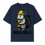 Charming Drill-Chilla Squirrel Graphic Tee | Funny Construction Worker Rodent Design | Cool Animal Pun Apparel - T-shirt 1757918433645.jpg