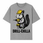 Charming Drill-Chilla Squirrel Graphic Tee | Funny Construction Worker Rodent Design | Cool Animal Pun Apparel - T-shirt 1757918433993.jpg