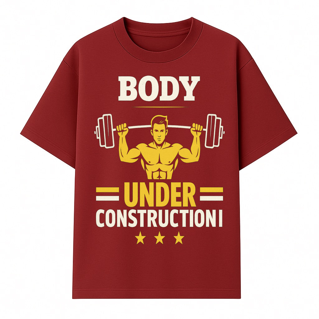Body Under Construction Gym T-Shirt for Fitness Enthusiasts, Weightlifting Humor Tee, Bodybuilding Motivational Apparel - T-shirt 1757918434211.jpg