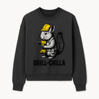 Charming Drill-Chilla Squirrel Graphic Tee | Funny Construction Worker Rodent Design | Cool Animal Pun Apparel - Sweatshirt 1757918435967.jpg