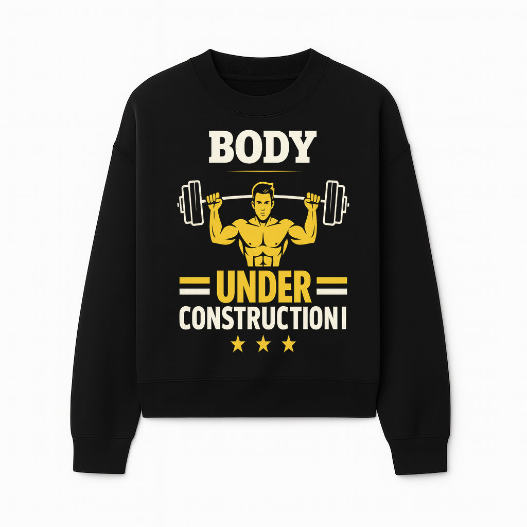 Body Under Construction Gym T-Shirt for Fitness Enthusiasts, Weightlifting Humor Tee, Bodybuilding Motivational Apparel - Sweatshirt 1757918436471.jpg