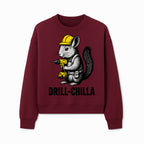 Charming Drill-Chilla Squirrel Graphic Tee | Funny Construction Worker Rodent Design | Cool Animal Pun Apparel - Sweatshirt 1757918436749.jpg