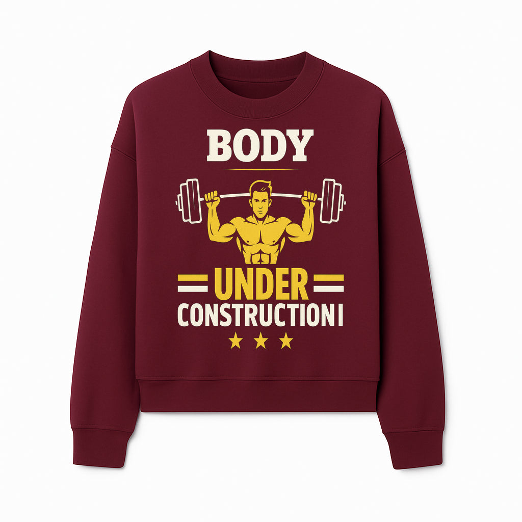 Body Under Construction Gym T-Shirt for Fitness Enthusiasts, Weightlifting Humor Tee, Bodybuilding Motivational Apparel - Sweatshirt 1757918437411.jpg