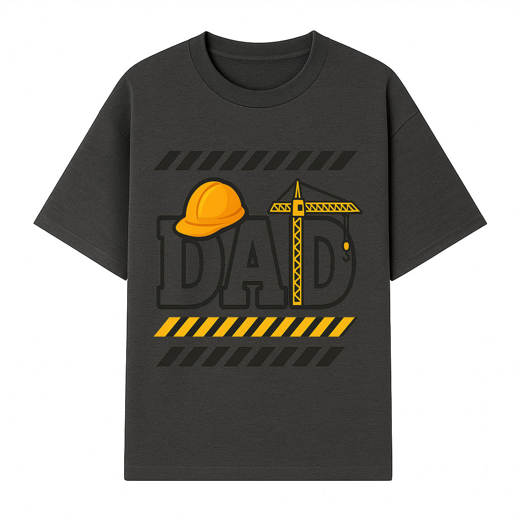 Construction Dad T-Shirt with Hard Hat and Crane Design, Perfect Gift for Father's Day or Dad's Birthday - T-shirt 1757918440613.jpg