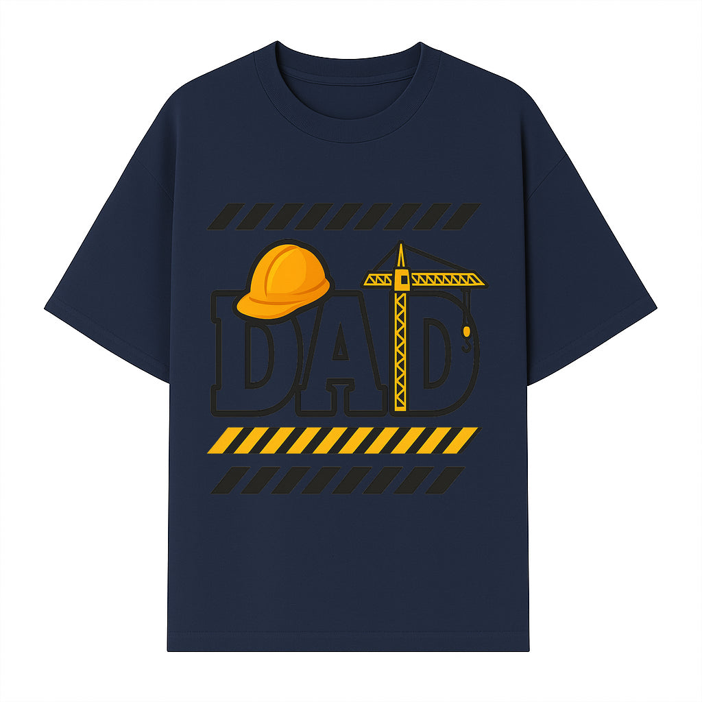 Construction Dad T-Shirt with Hard Hat and Crane Design, Perfect Gift for Father's Day or Dad's Birthday - T-shirt 1757918441442.jpg
