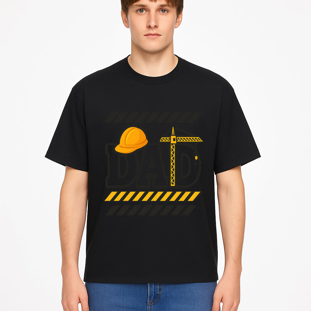 Construction Dad T-Shirt with Hard Hat and Crane Design, Perfect Gift for Father's Day or Dad's Birthday - T-shirt 1757918443053.jpg