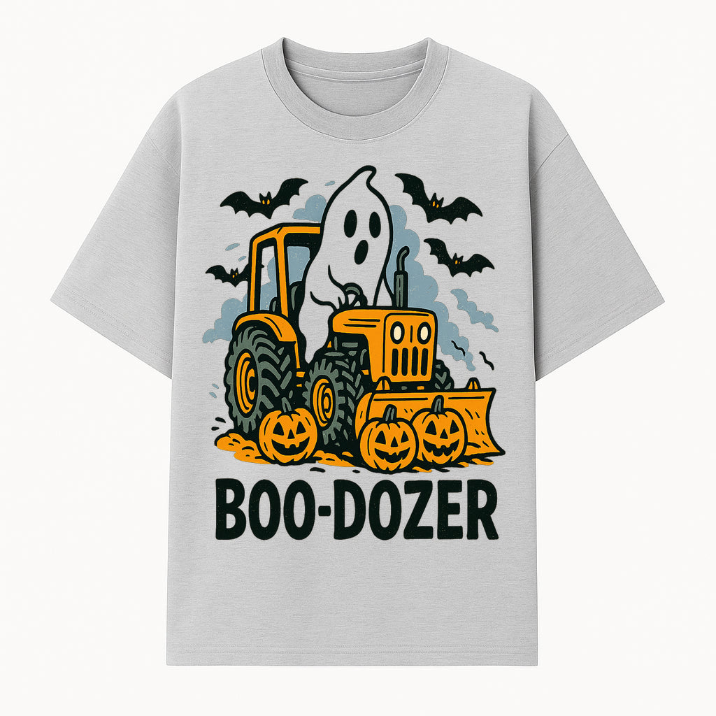 Boo-Dozer Halloween Tractor Ghost Decor with Pumpkins and Bats | Perfect for Fall Parties and Spooky Home Decor - T-shirt 1757918446960.jpg