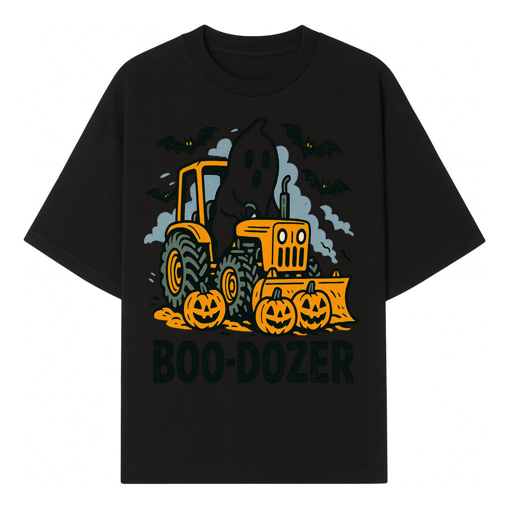 Boo-Dozer Halloween Tractor Ghost Decor with Pumpkins and Bats | Perfect for Fall Parties and Spooky Home Decor - T-shirt 1757918447163.jpg