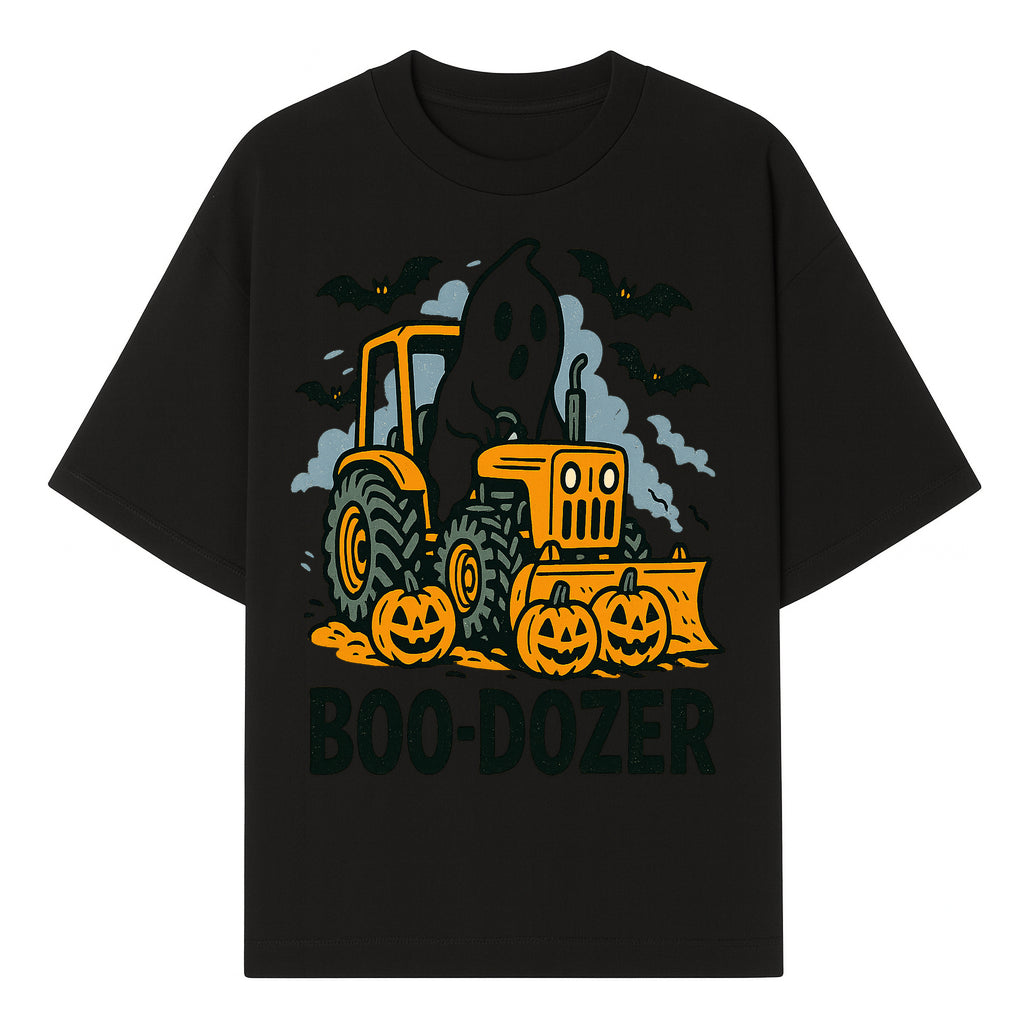 Boo-Dozer Halloween Tractor Ghost Decor with Pumpkins and Bats | Perfect for Fall Parties and Spooky Home Decor - T-shirt 1757918447163.jpg