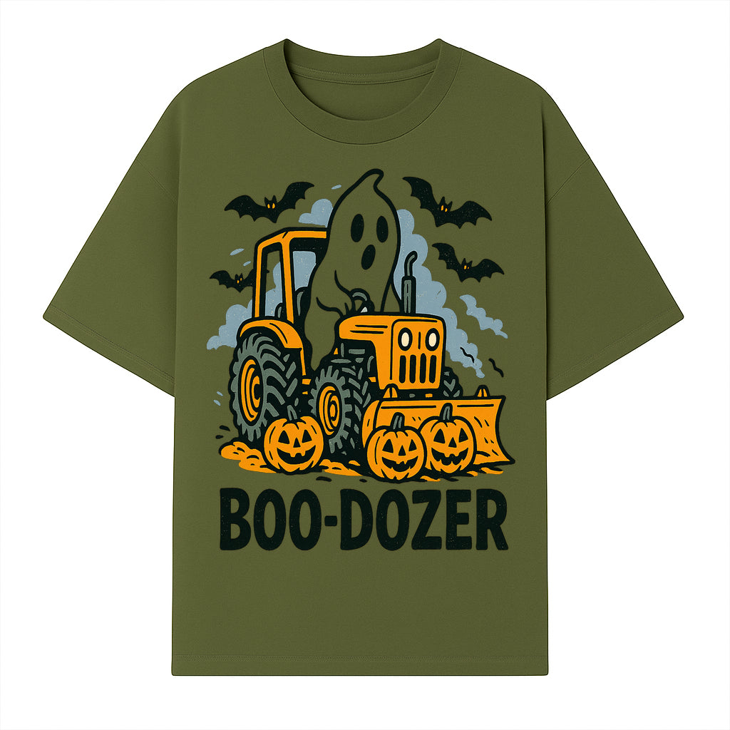 Boo-Dozer Halloween Tractor Ghost Decor with Pumpkins and Bats | Perfect for Fall Parties and Spooky Home Decor - T-shirt 1757918447483.jpg