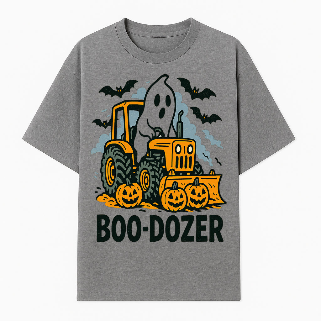 Boo-Dozer Halloween Tractor Ghost Decor with Pumpkins and Bats | Perfect for Fall Parties and Spooky Home Decor - T-shirt 1757918447666.jpg