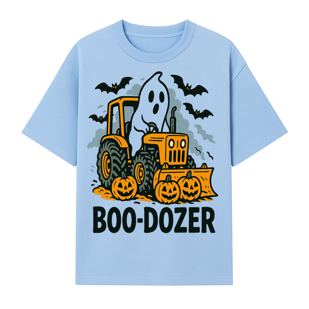 Boo-Dozer Halloween Tractor Ghost Decor with Pumpkins and Bats | Perfect for Fall Parties and Spooky Home Decor - T-shirt 1757918447876.jpg