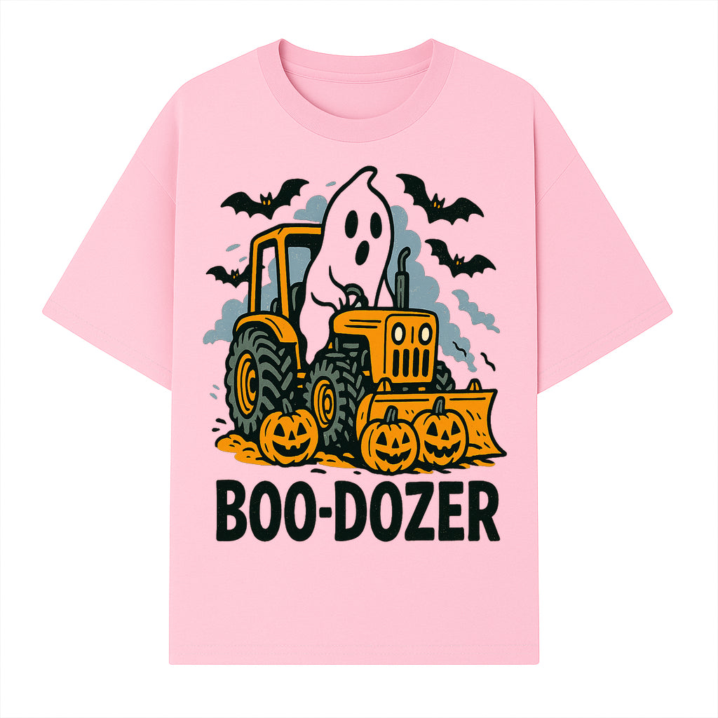 Boo-Dozer Halloween Tractor Ghost Decor with Pumpkins and Bats | Perfect for Fall Parties and Spooky Home Decor - T-shirt 1757918448004.jpg