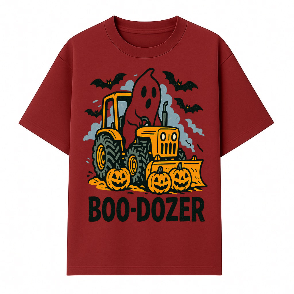 Boo-Dozer Halloween Tractor Ghost Decor with Pumpkins and Bats | Perfect for Fall Parties and Spooky Home Decor - T-shirt 1757918448129.jpg