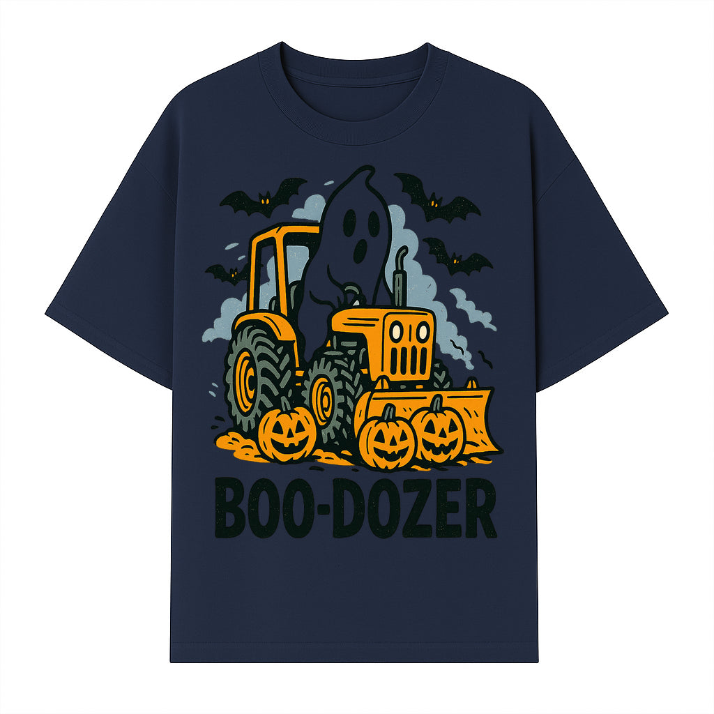Boo-Dozer Halloween Tractor Ghost Decor with Pumpkins and Bats | Perfect for Fall Parties and Spooky Home Decor - T-shirt 1757918448252.jpg