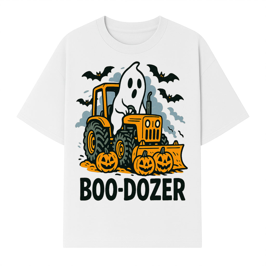 Boo-Dozer Halloween Tractor Ghost Decor with Pumpkins and Bats | Perfect for Fall Parties and Spooky Home Decor - T-shirt 1757918448671.jpg