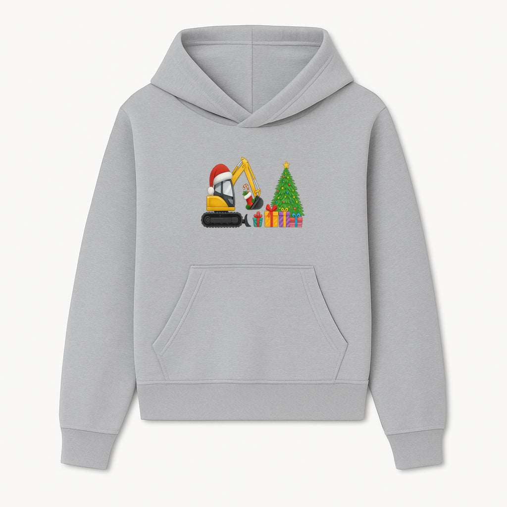 Christmas Excavator Decoration - Holiday Gifts Tree & Santa Hat Design - Festive Apparel & Home Decor - Hoodie 1757918448812.jpg
