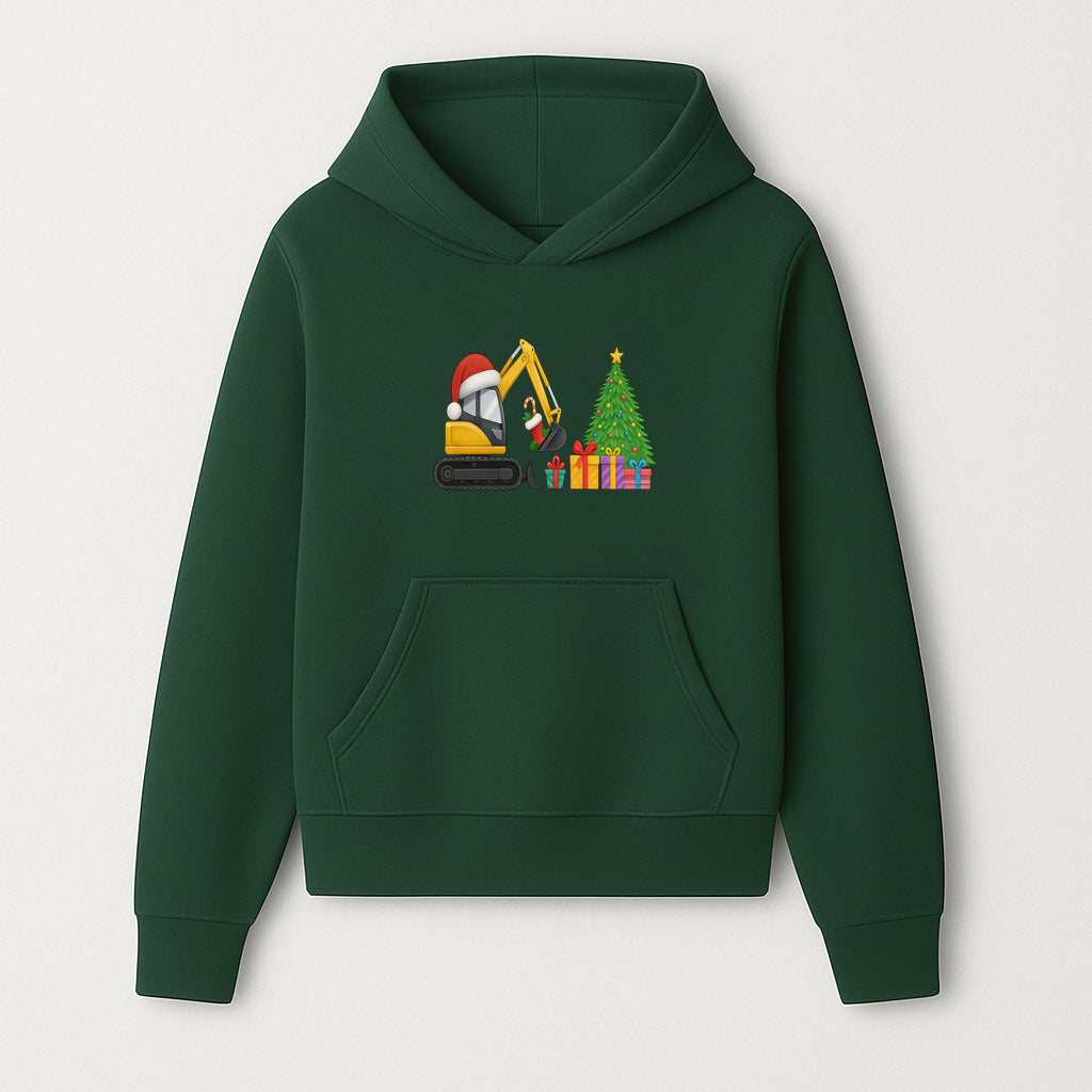 Christmas Excavator Decoration - Holiday Gifts Tree & Santa Hat Design - Festive Apparel & Home Decor - Hoodie 1757918449412.jpg