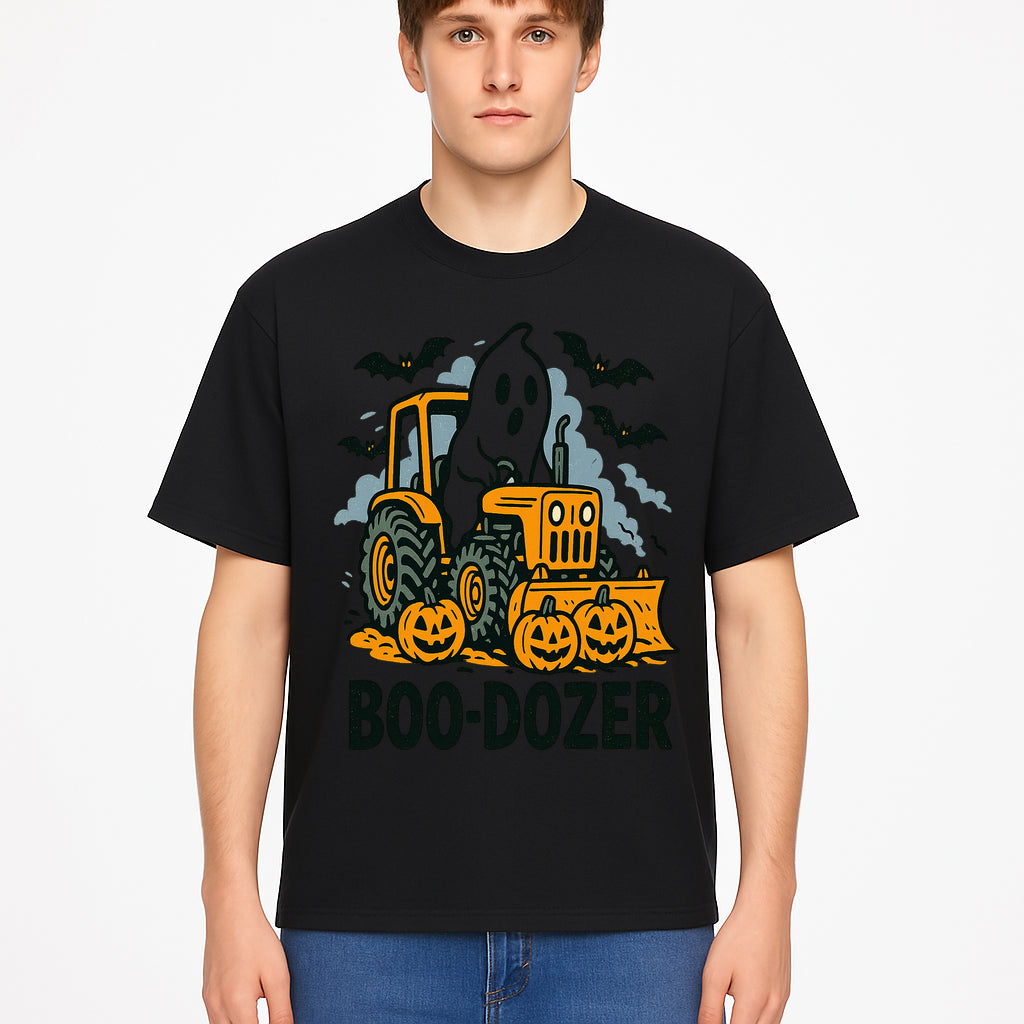 Boo-Dozer Halloween Tractor Ghost Decor with Pumpkins and Bats | Perfect for Fall Parties and Spooky Home Decor - T-shirt 1757918449837.jpg
