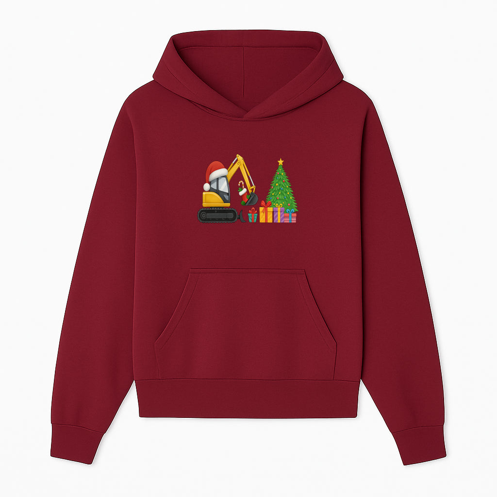 Christmas Excavator Decoration - Holiday Gifts Tree & Santa Hat Design - Festive Apparel & Home Decor - Hoodie 1757918450113.jpg
