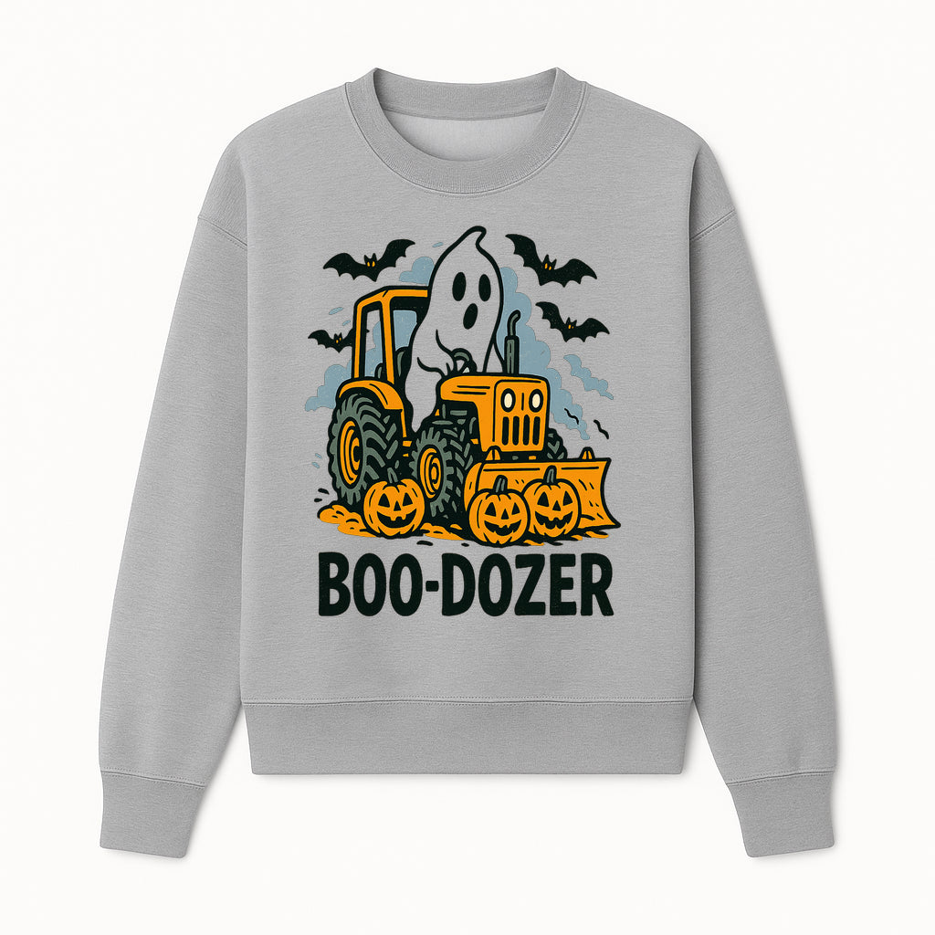 Boo-Dozer Halloween Tractor Ghost Decor with Pumpkins and Bats | Perfect for Fall Parties and Spooky Home Decor - Sweatshirt 1757918450154.jpg