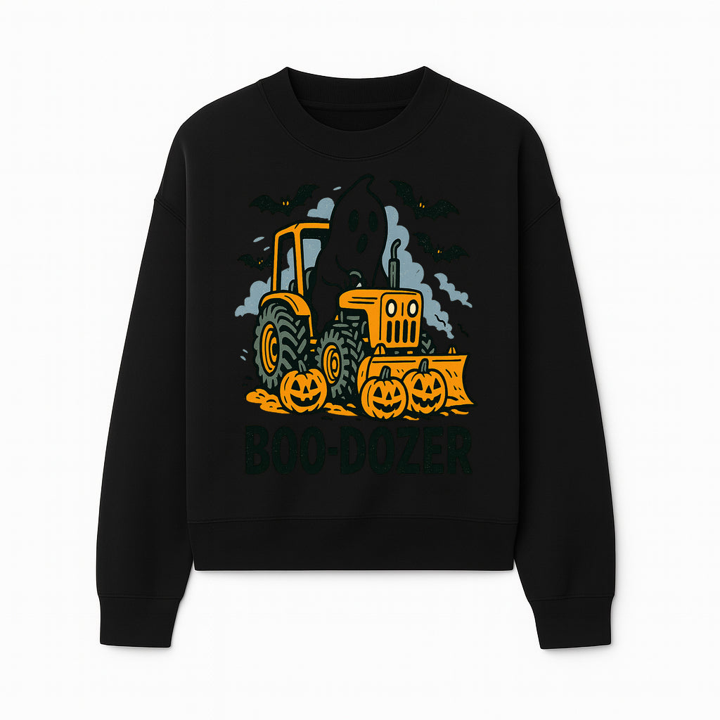 Boo-Dozer Halloween Tractor Ghost Decor with Pumpkins and Bats | Perfect for Fall Parties and Spooky Home Decor - Sweatshirt 1757918450314.jpg