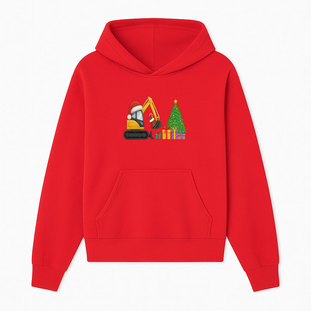 Christmas Excavator Decoration - Holiday Gifts Tree & Santa Hat Design - Festive Apparel & Home Decor - Hoodie 1757918450398.jpg