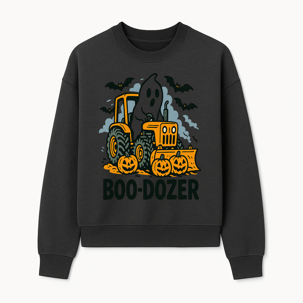 Boo-Dozer Halloween Tractor Ghost Decor with Pumpkins and Bats | Perfect for Fall Parties and Spooky Home Decor - Sweatshirt 1757918450443.jpg