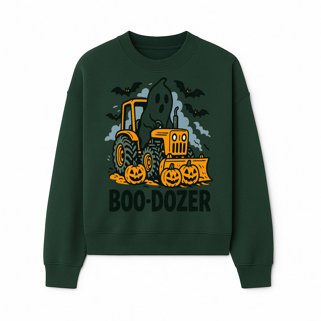Boo-Dozer Halloween Tractor Ghost Decor with Pumpkins and Bats | Perfect for Fall Parties and Spooky Home Decor - Sweatshirt 1757918450601.jpg