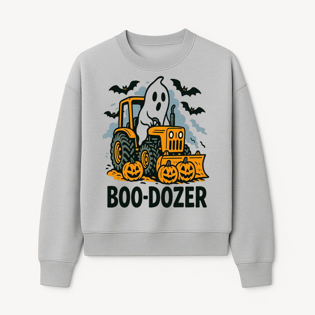 Boo-Dozer Halloween Tractor Ghost Decor with Pumpkins and Bats | Perfect for Fall Parties and Spooky Home Decor - Sweatshirt 1757918450755.jpg