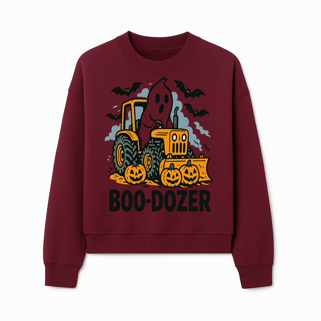 Boo-Dozer Halloween Tractor Ghost Decor with Pumpkins and Bats | Perfect for Fall Parties and Spooky Home Decor - Sweatshirt 1757918451303.jpg
