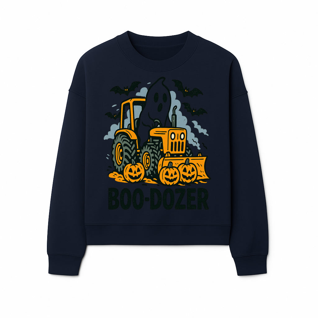 Boo-Dozer Halloween Tractor Ghost Decor with Pumpkins and Bats | Perfect for Fall Parties and Spooky Home Decor - Sweatshirt 1757918451470.jpg