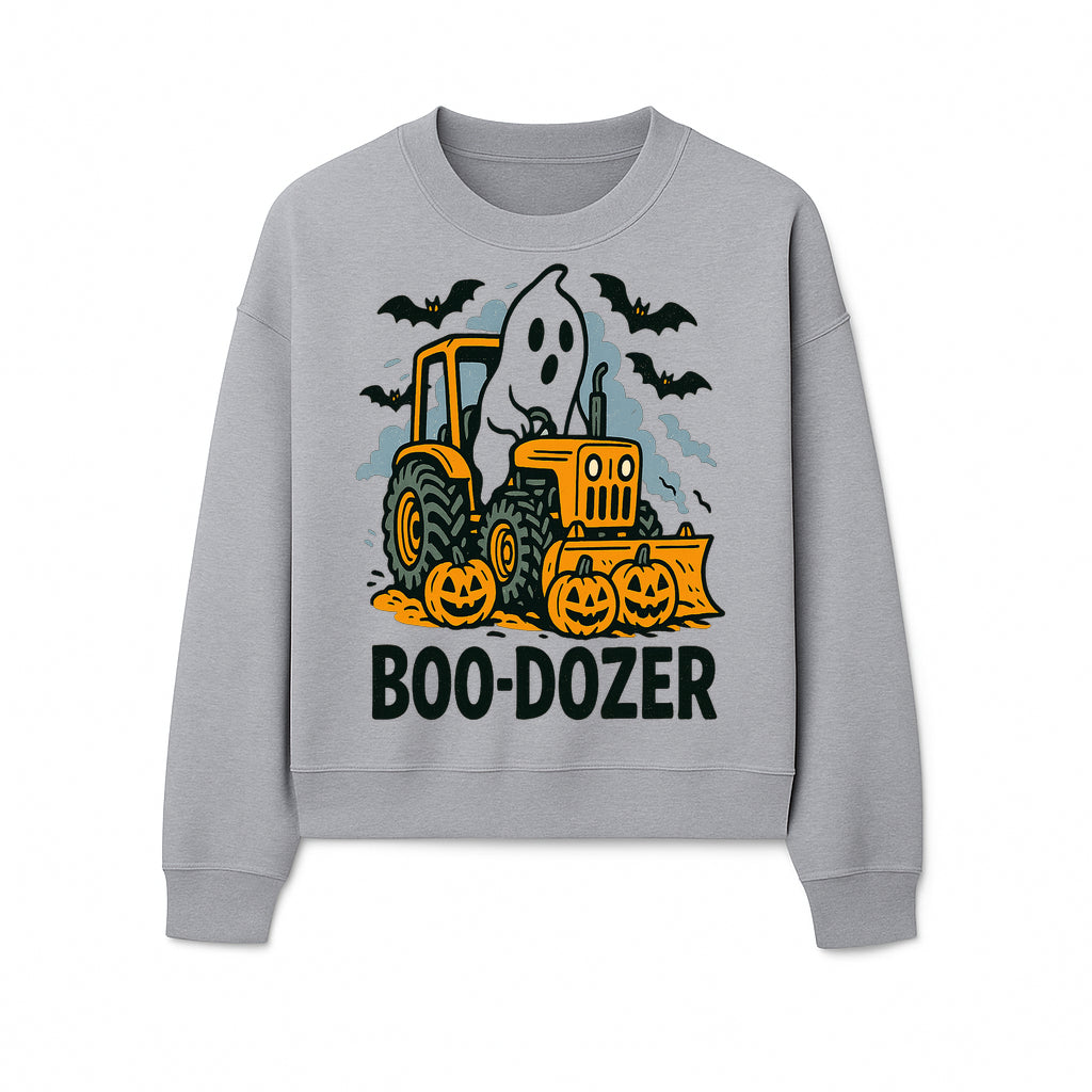 Boo-Dozer Halloween Tractor Ghost Decor with Pumpkins and Bats | Perfect for Fall Parties and Spooky Home Decor - Sweatshirt 1757918451845.jpg