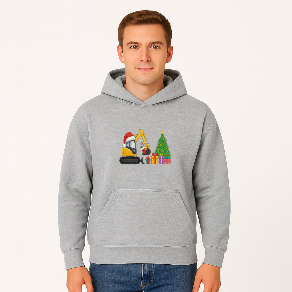 Christmas Excavator Decoration - Holiday Gifts Tree & Santa Hat Design - Festive Apparel & Home Decor - Hoodie 1757918451884.jpg