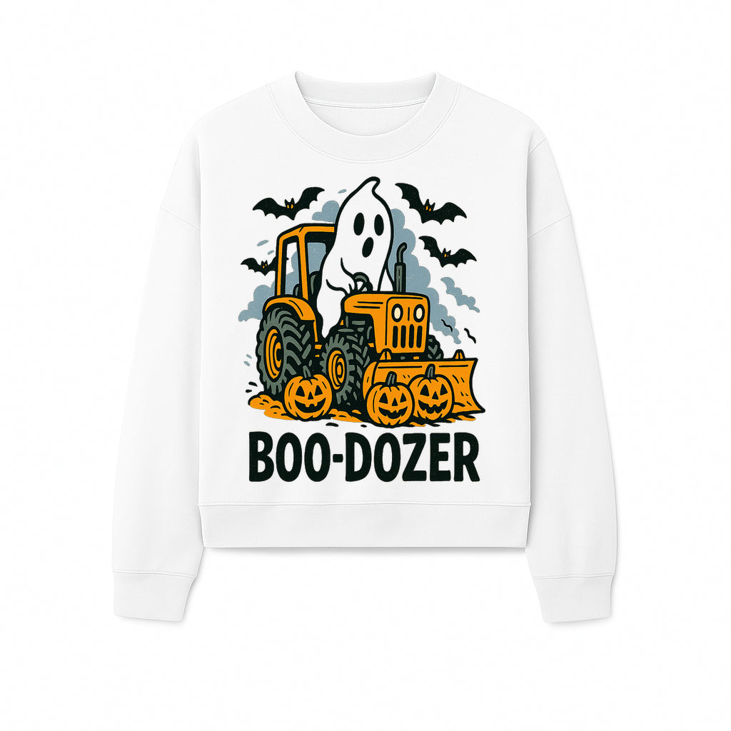 Boo-Dozer Halloween Tractor Ghost Decor with Pumpkins and Bats | Perfect for Fall Parties and Spooky Home Decor - Sweatshirt 1757918451989.jpg