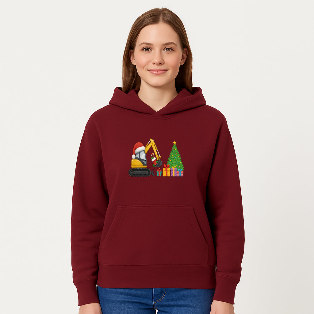 Christmas Excavator Decoration - Holiday Gifts Tree & Santa Hat Design - Festive Apparel & Home Decor - Hoodie 1757918452008.jpg