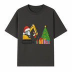 Christmas Excavator Decoration - Holiday Gifts Tree & Santa Hat Design - Festive Apparel & Home Decor - T-shirt 1757918452493.jpg