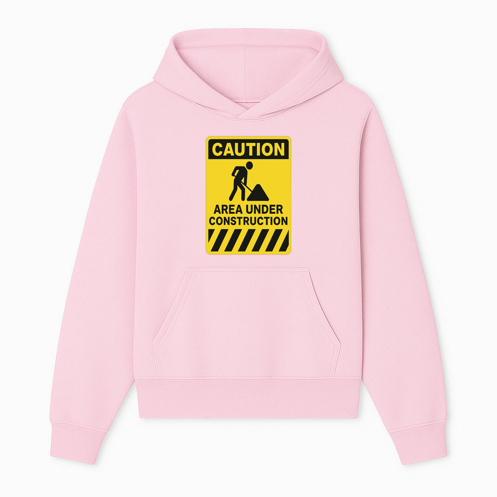 Caution Sign - Area Under Construction Warning - Safety Alert for Work Zones - Yellow Black Construction Notice - Hoodie 1757918452688.jpg