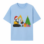 Christmas Excavator Decoration - Holiday Gifts Tree & Santa Hat Design - Festive Apparel & Home Decor - T-shirt 1757918452950.jpg