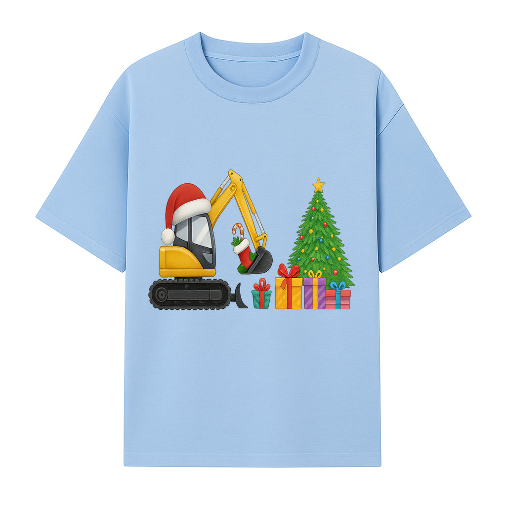 Christmas Excavator Decoration - Holiday Gifts Tree & Santa Hat Design - Festive Apparel & Home Decor - T-shirt 1757918452950.jpg