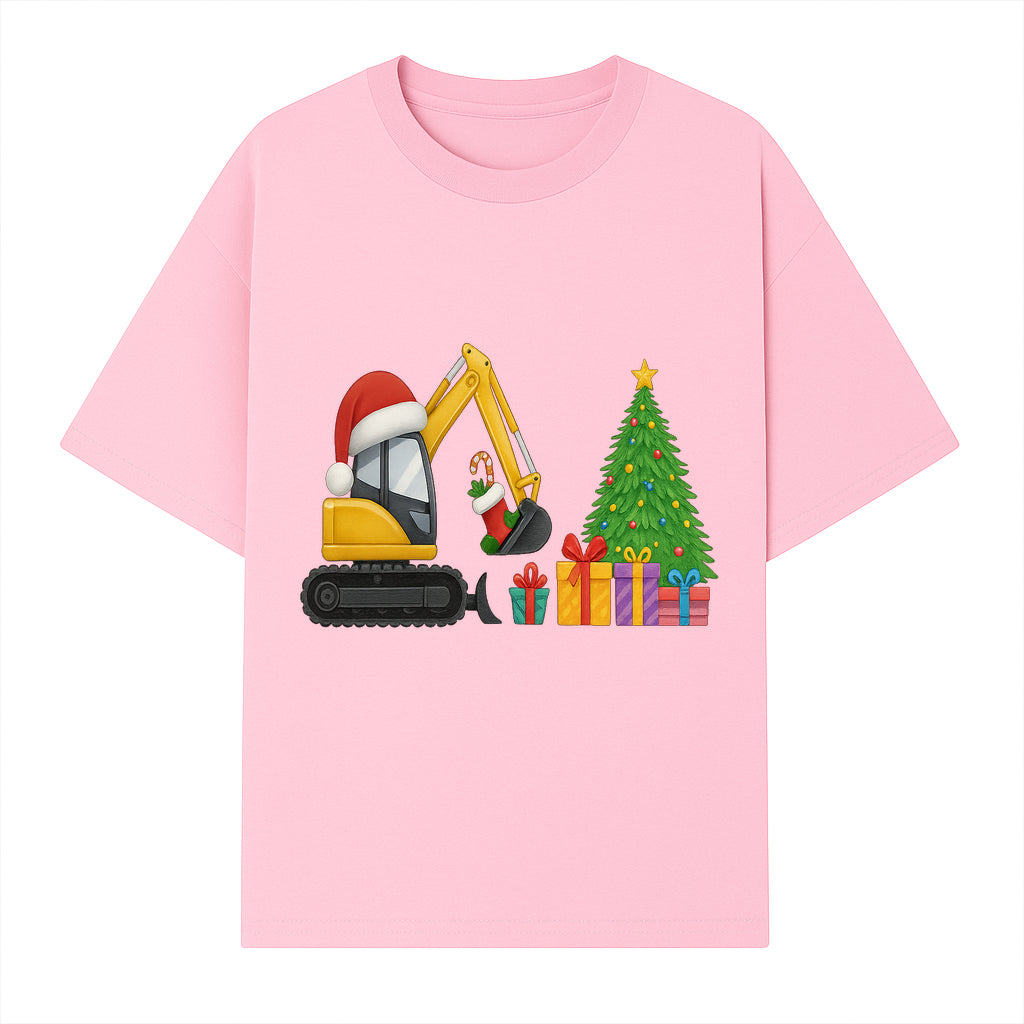 Christmas Excavator Decoration - Holiday Gifts Tree & Santa Hat Design - Festive Apparel & Home Decor - T-shirt 1757918453076.jpg