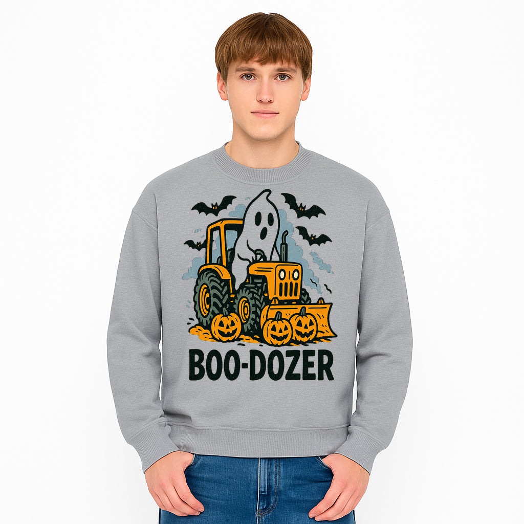 Boo-Dozer Halloween Tractor Ghost Decor with Pumpkins and Bats | Perfect for Fall Parties and Spooky Home Decor - Sweatshirt 1757918453163.jpg