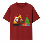 Christmas Excavator Decoration - Holiday Gifts Tree & Santa Hat Design - Festive Apparel & Home Decor - T-shirt 1757918453206.jpg