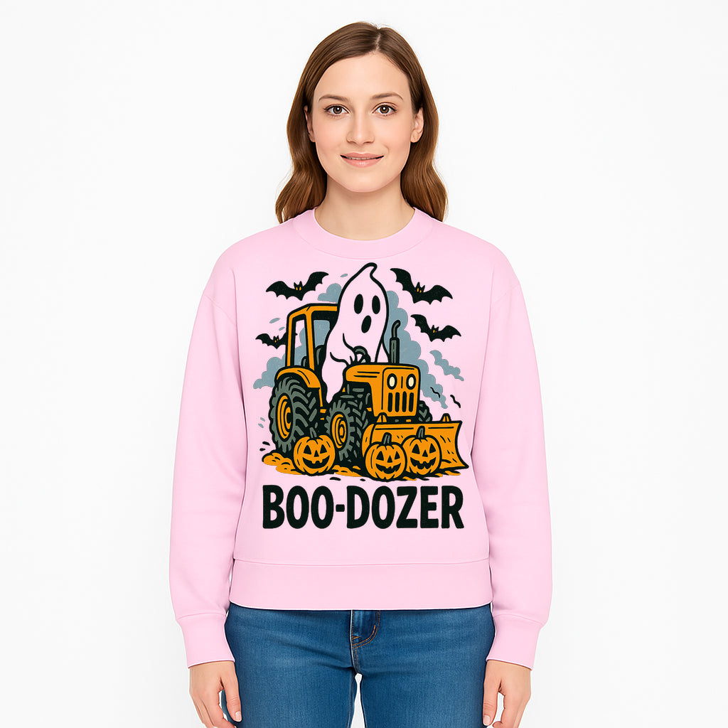 Boo-Dozer Halloween Tractor Ghost Decor with Pumpkins and Bats | Perfect for Fall Parties and Spooky Home Decor - Sweatshirt 1757918453308.jpg