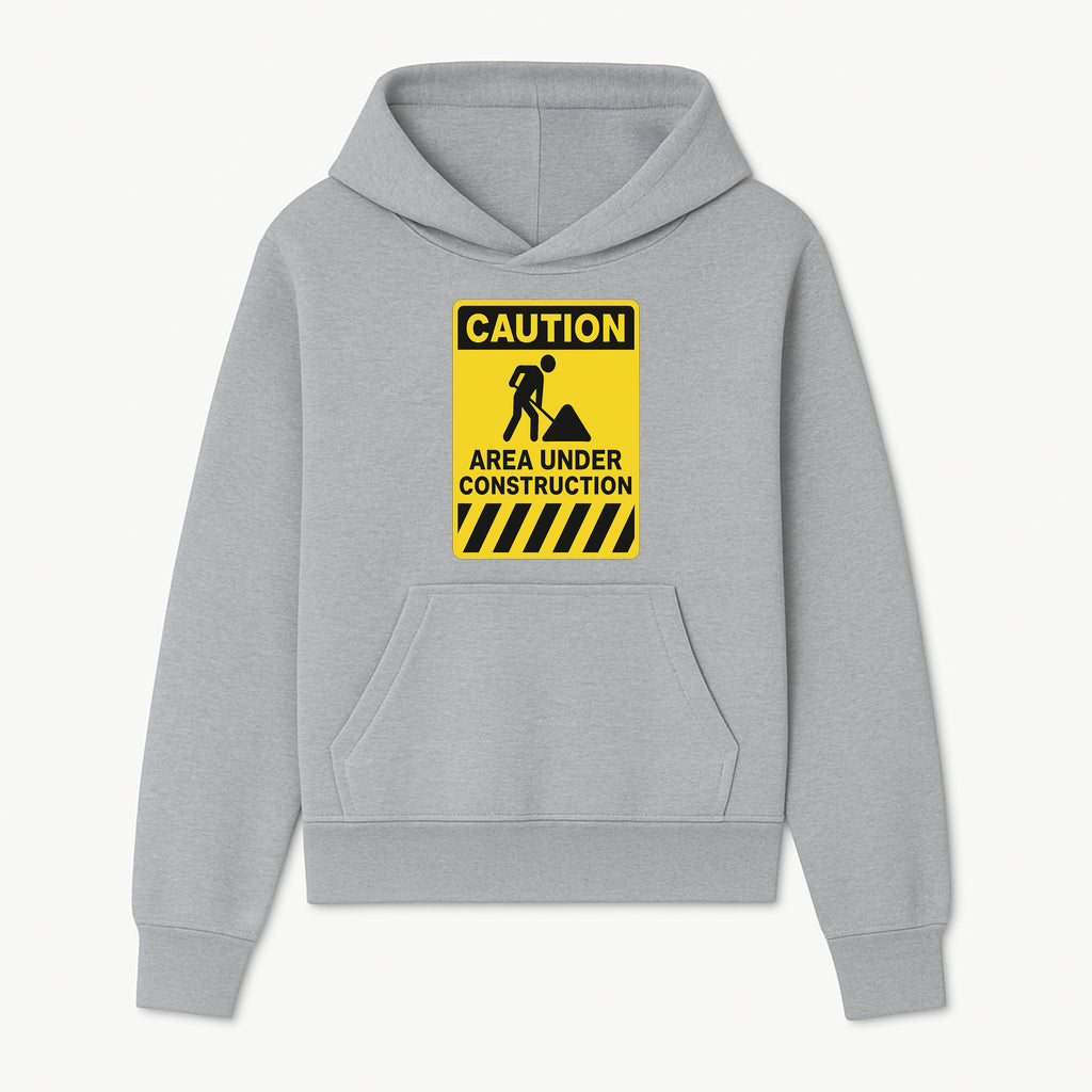 Caution Sign - Area Under Construction Warning - Safety Alert for Work Zones - Yellow Black Construction Notice - Hoodie 1757918453331.jpg