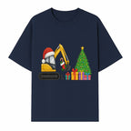 Christmas Excavator Decoration - Holiday Gifts Tree & Santa Hat Design - Festive Apparel & Home Decor - T-shirt 1757918453356.jpg