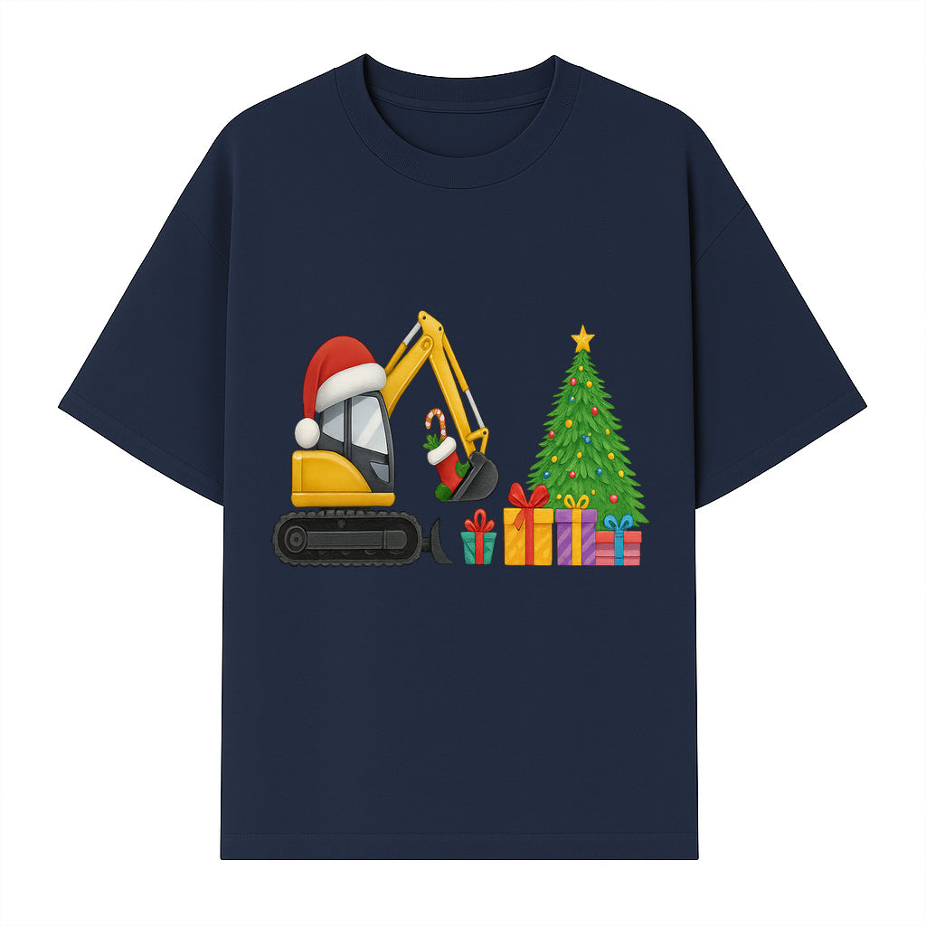 Christmas Excavator Decoration - Holiday Gifts Tree & Santa Hat Design - Festive Apparel & Home Decor - T-shirt 1757918453356.jpg