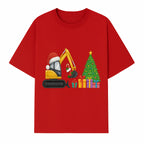 Christmas Excavator Decoration - Holiday Gifts Tree & Santa Hat Design - Festive Apparel & Home Decor - T-shirt 1757918453514.jpg
